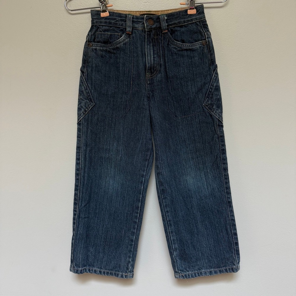 SEAN JOHN Boys Denim Jeans Size 5/6 Hip Hop Y2K Wide Leg Embroidered